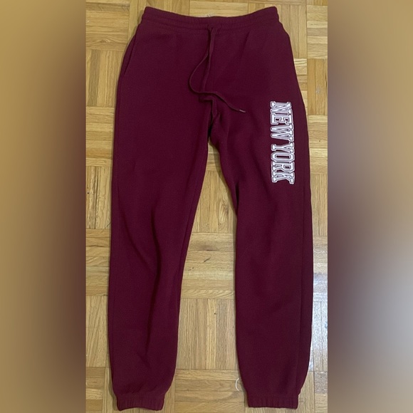 Maroon Baggy Sweatpants - Picture 2 of 3